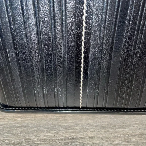 CEM Black Leather Satchel with Detachable Shoulder Strap - Picture 3 of 9